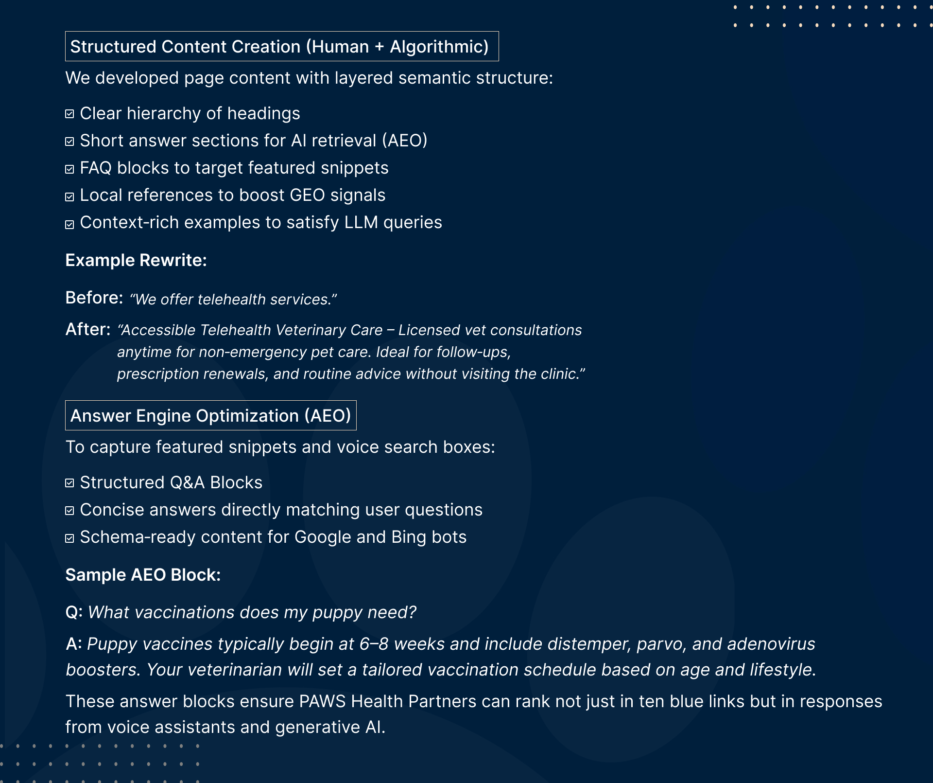 Veterinary SEO & AI Search Case Study | Page 5